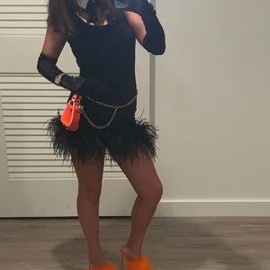 Black feather dress